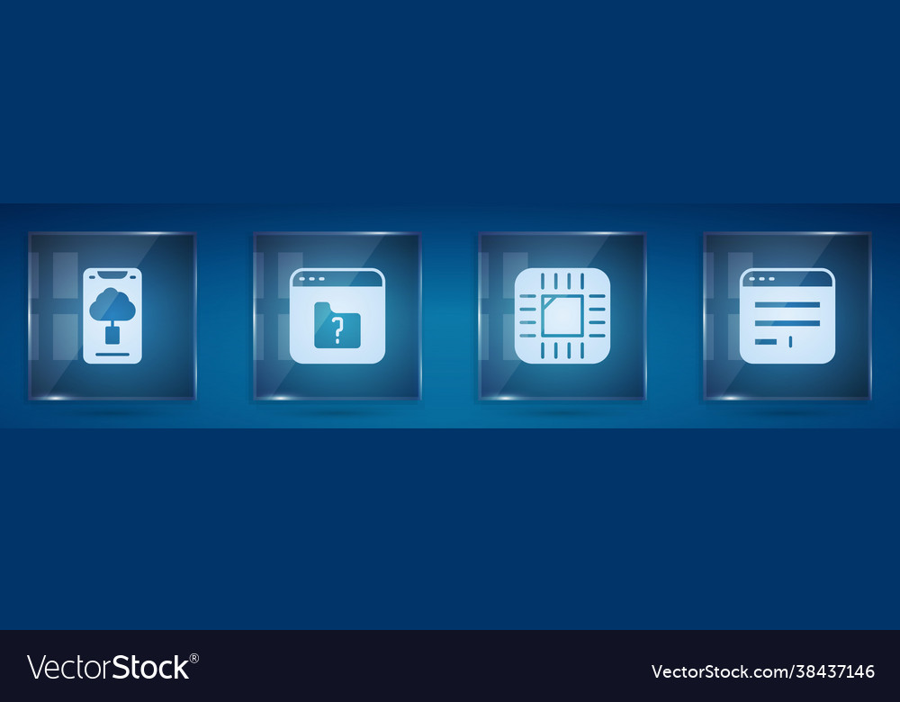 Set cloud technology data transfer file missing vector image Set cloud technology data transfer file missing
