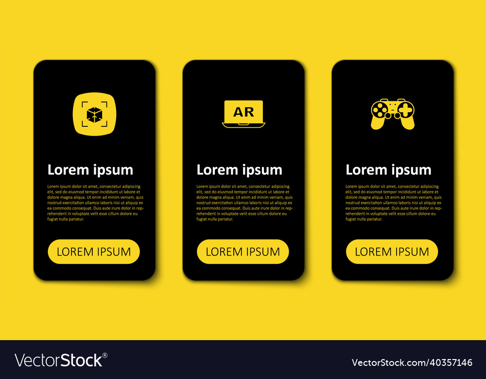 Set gamepad augmented reality ar and 3d modeling vector image Set gamepad augmented reality ar and 3d modeling