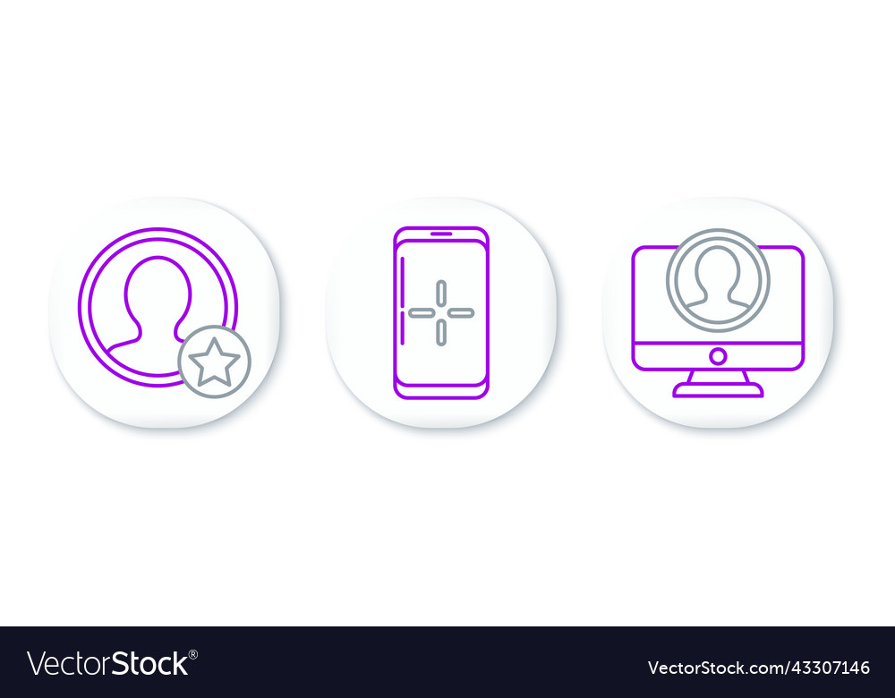 Set line create account screen premium vector image Set line create account screen premium