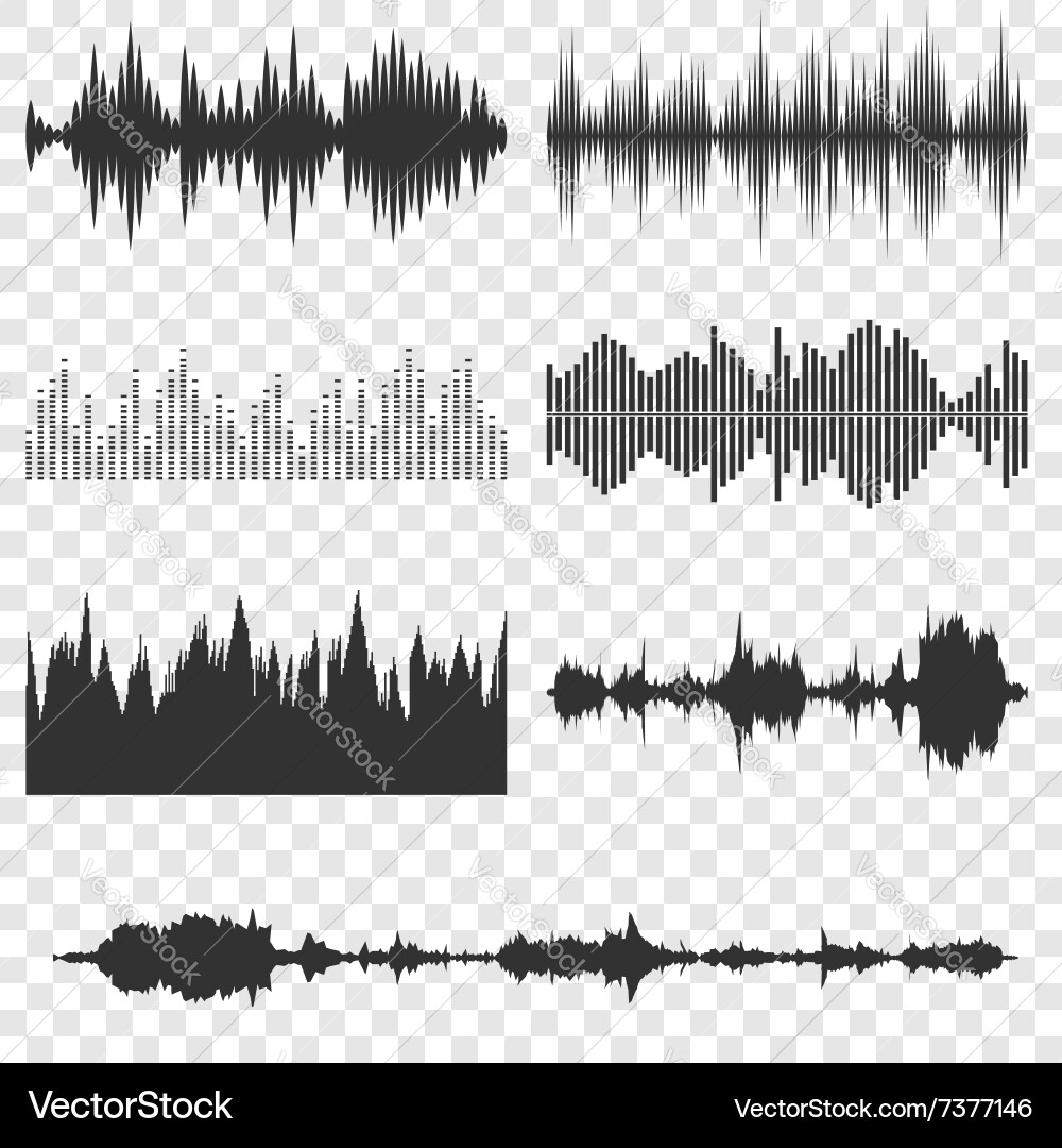 Sound waves set Royalty Free Vector Image - VectorStock