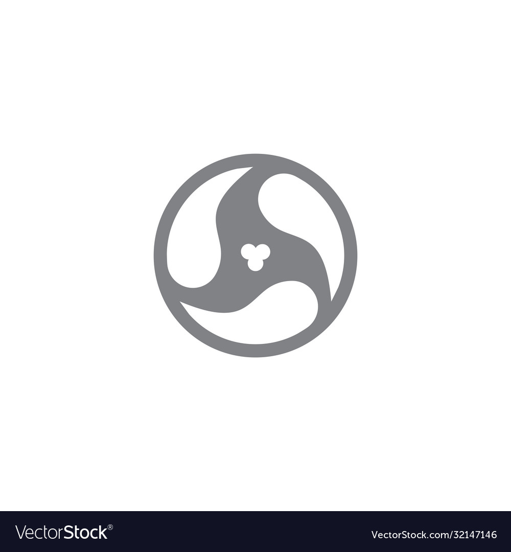 Triangle curves flow rotate circle logo