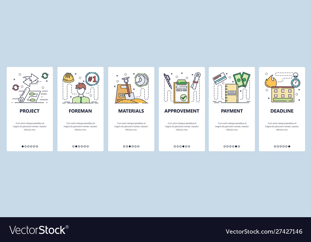 Website and mobile app onboarding screens
