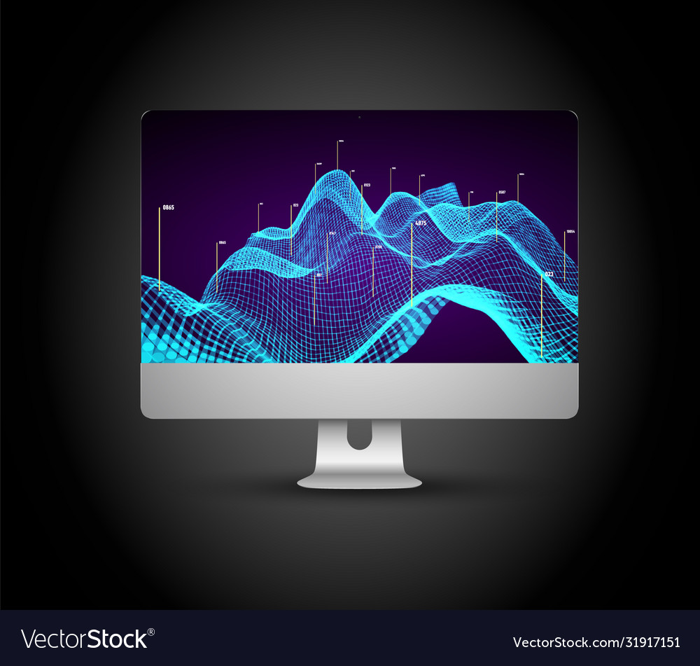Abstract 3d big data visualization tangled vector image Abstract 3d big data visualization tangled