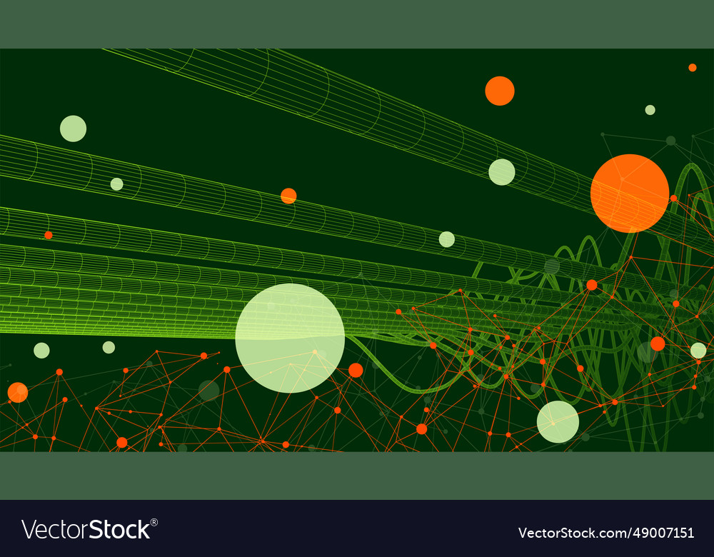 Abstract background with a wireframe dynamic Vector Image