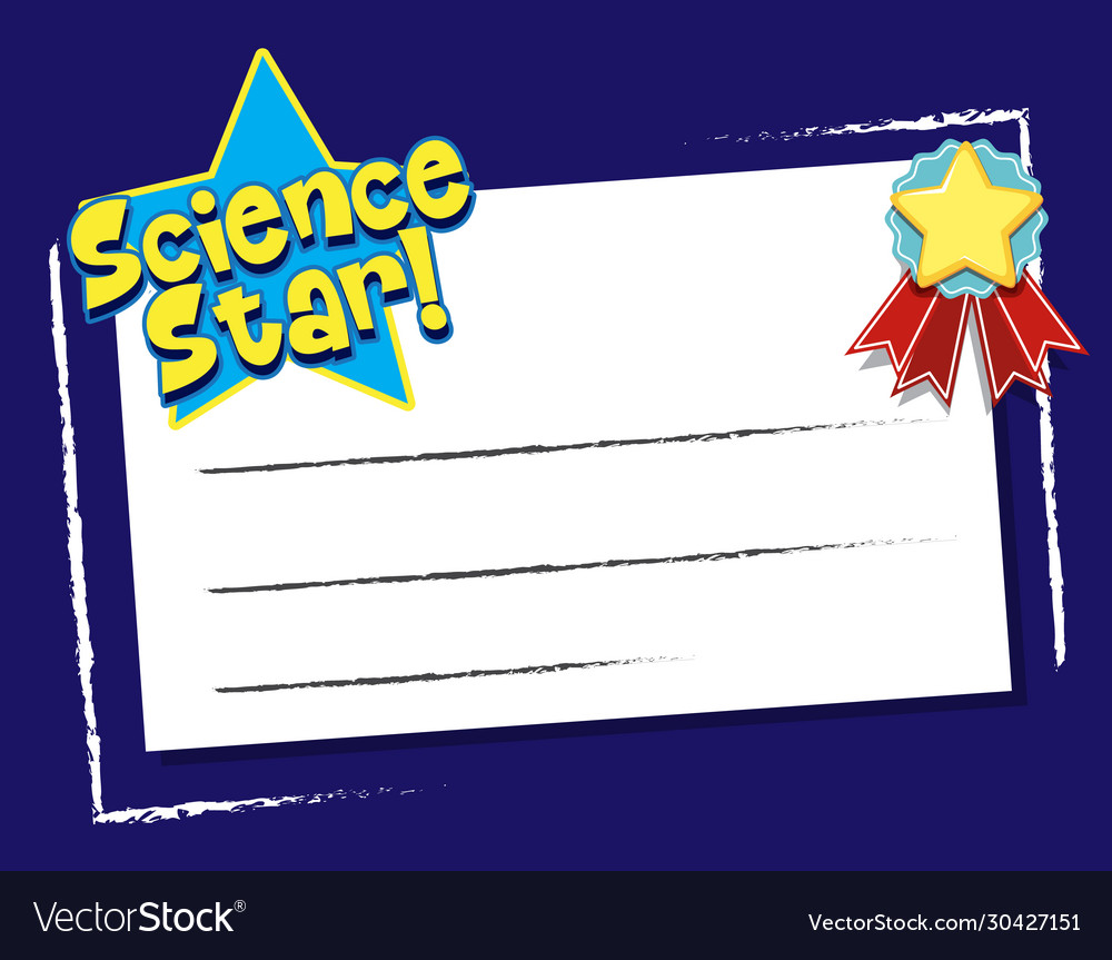 Background template design with word science star Vector Image Background template design with word science star