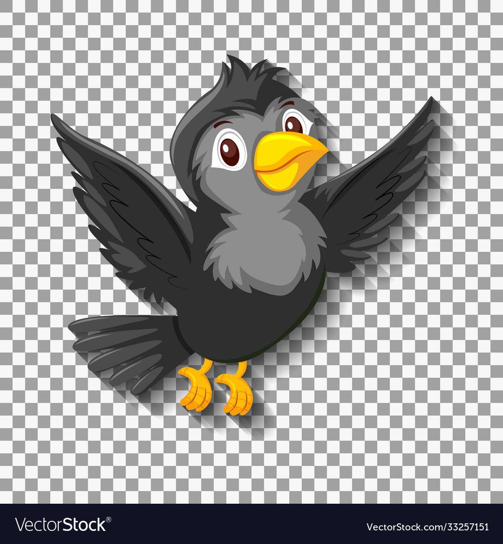 Black bird cartoon character