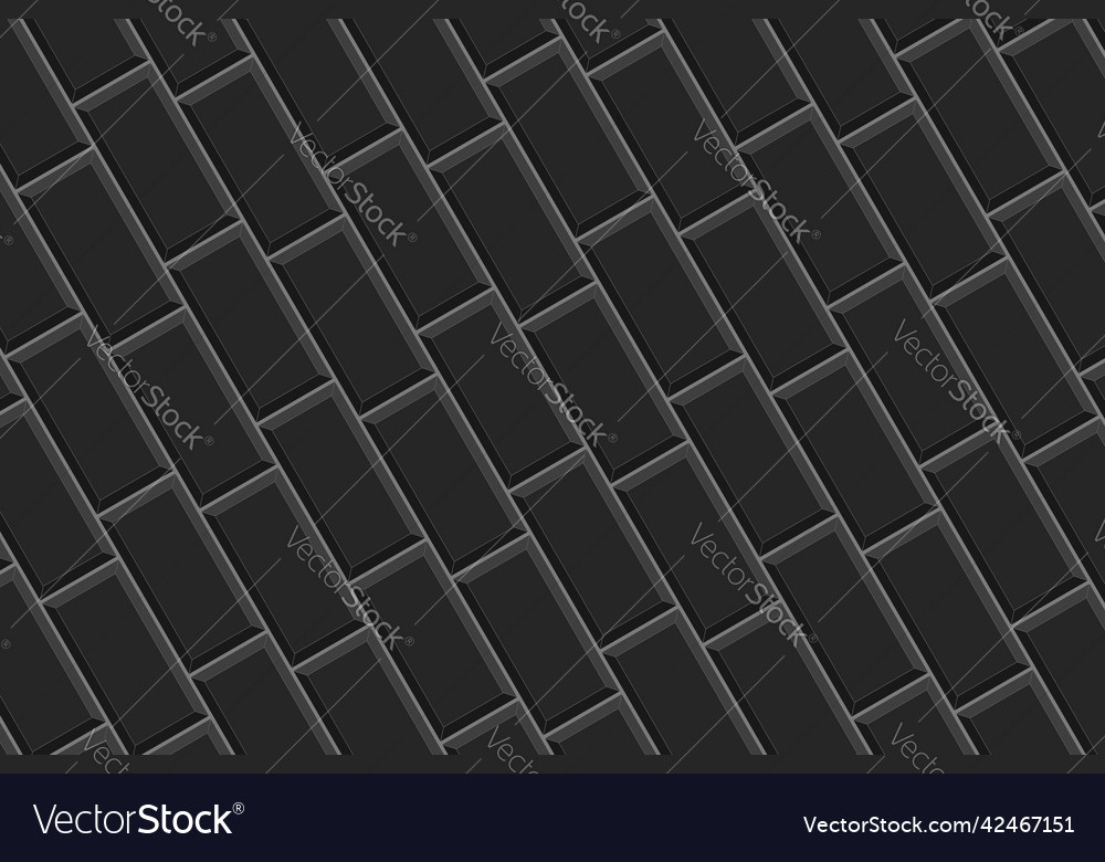 Black rectangles tile diagonal arrangement Vector Image