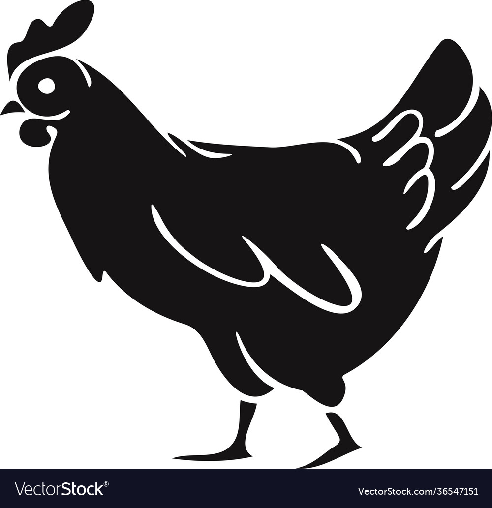 Black silhouette hen isolated on a white Vector Image