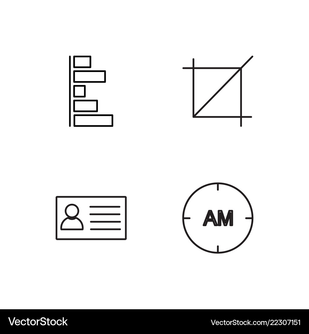 Business simple outlined icons set Royalty Free Vector Image
