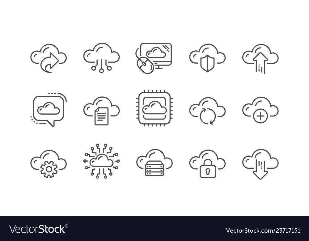 Cloud-Daten und Technologie-Icons die Computing betreiben vector image Cloud-Daten und Technologie-Icons die Computing betreiben