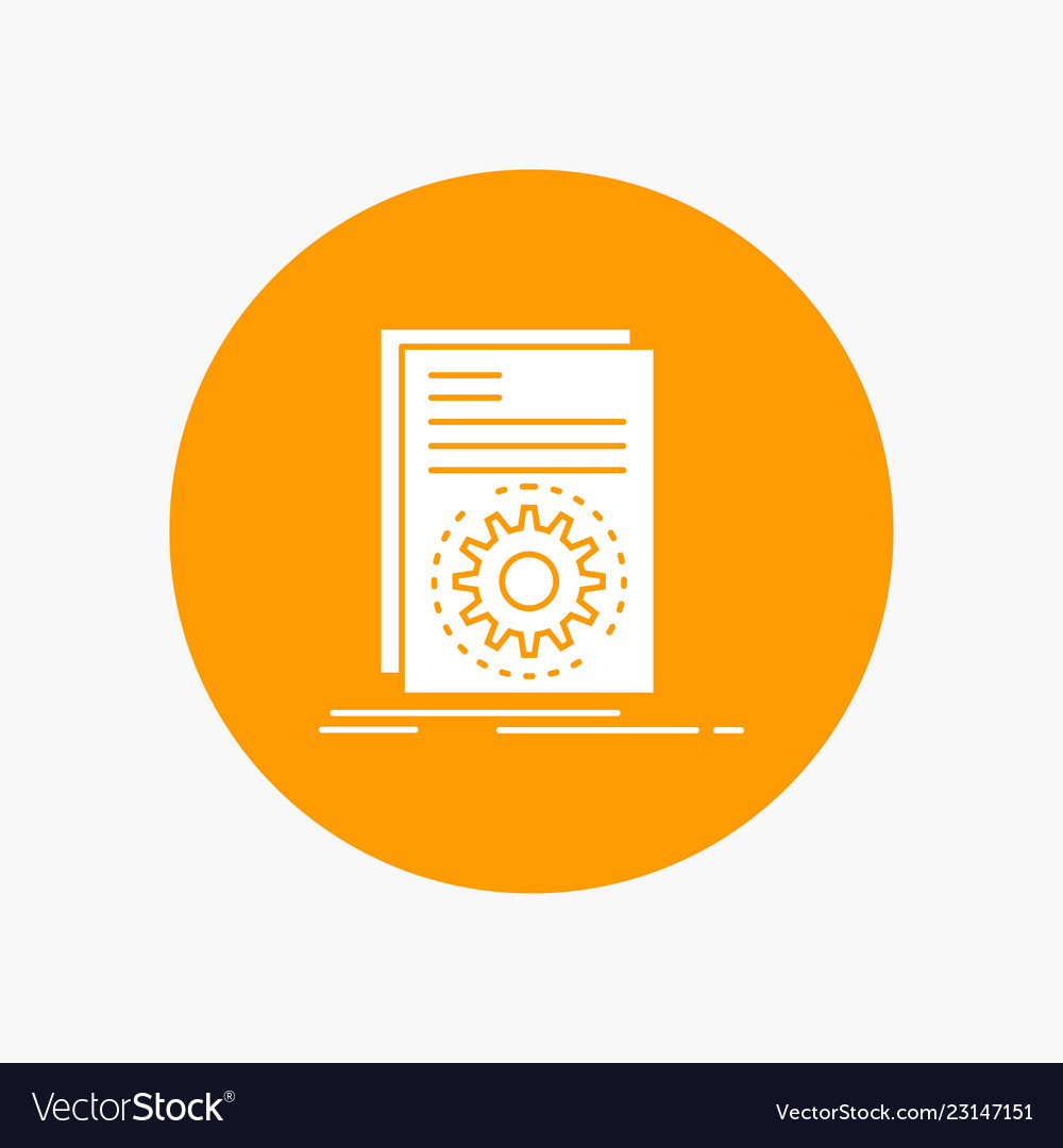 Code executable file running script white glyph vector image Code executable file running script white glyph