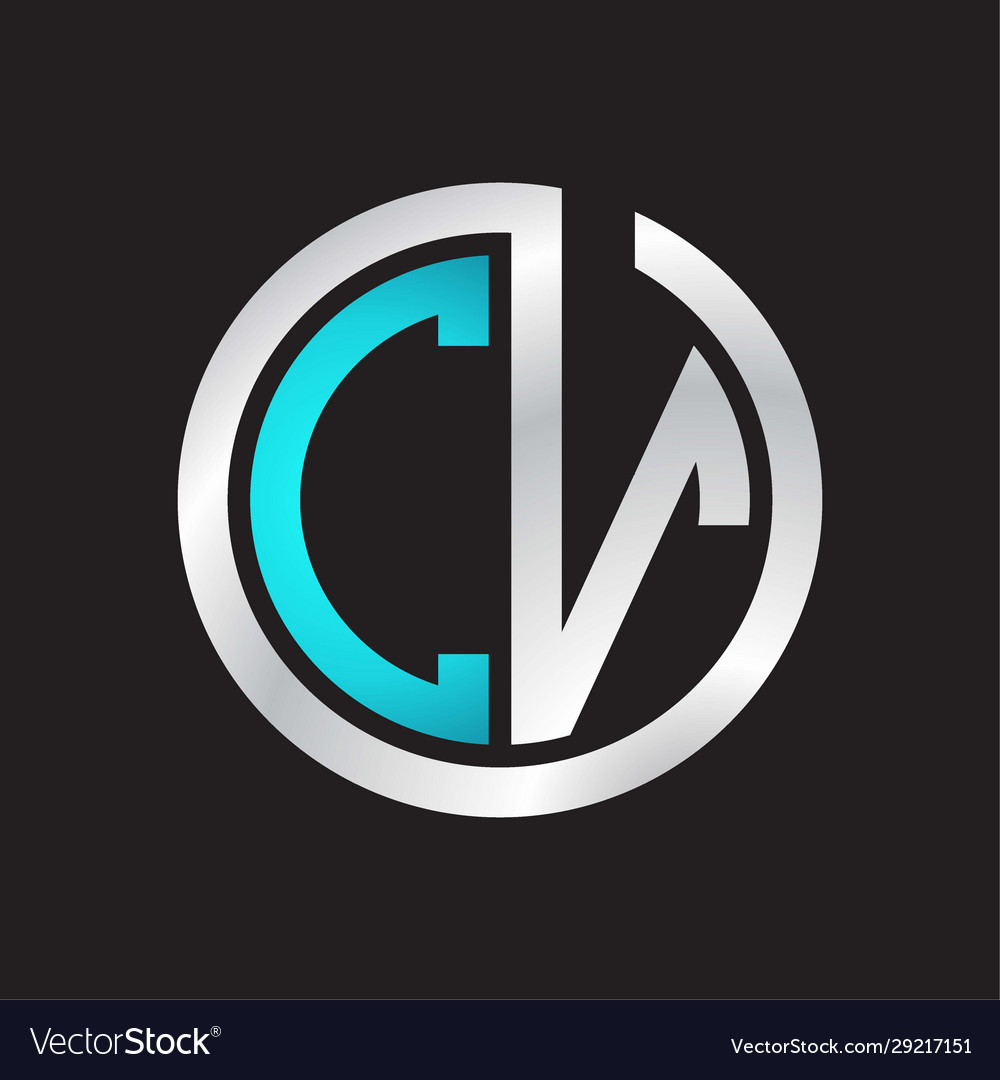 Cv initial logo linked circle monogram