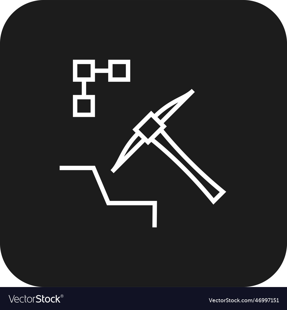 Data mining analysis icon with black filled Vector Image Data mining analysis icon with black filled
