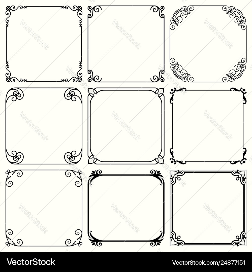 Decorative frames set 48 Royalty Free Vector Image