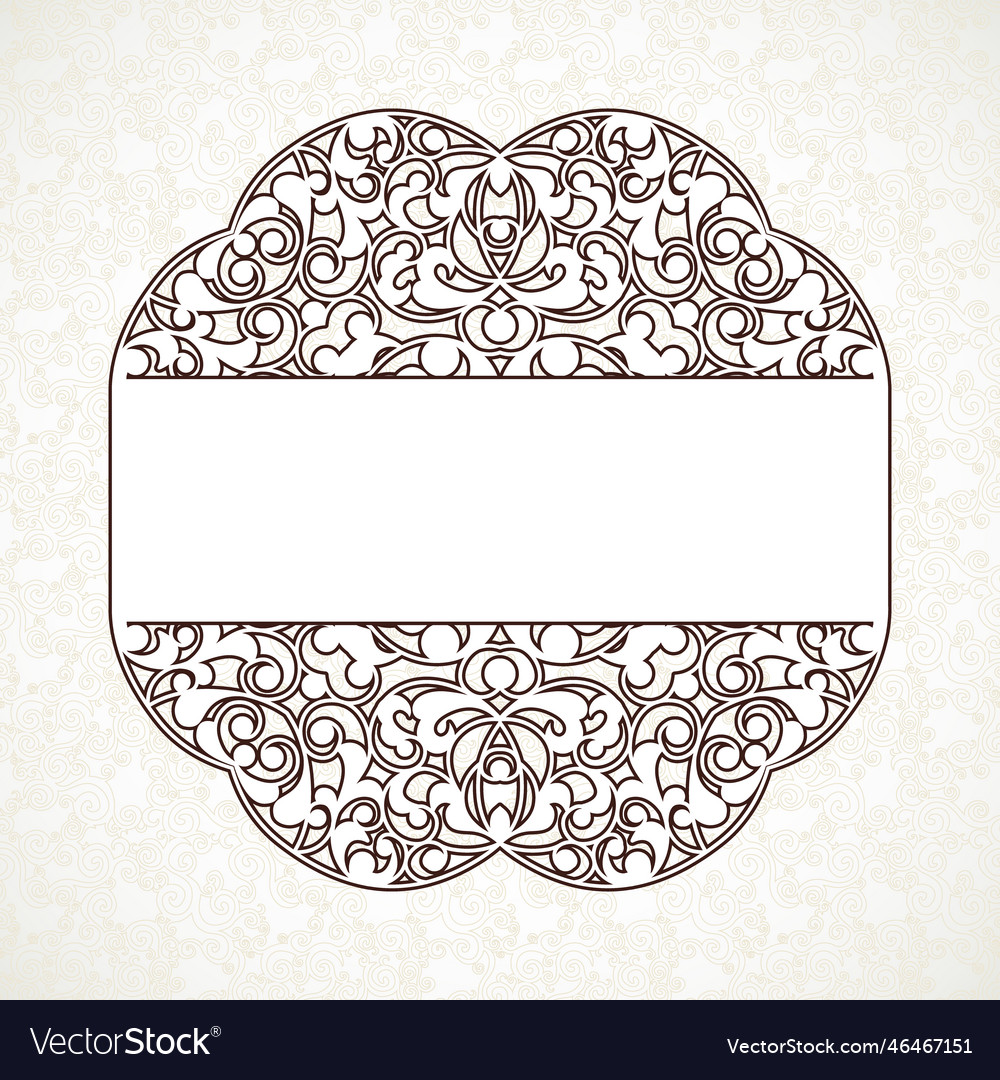 Decorative line art frame in eastern style