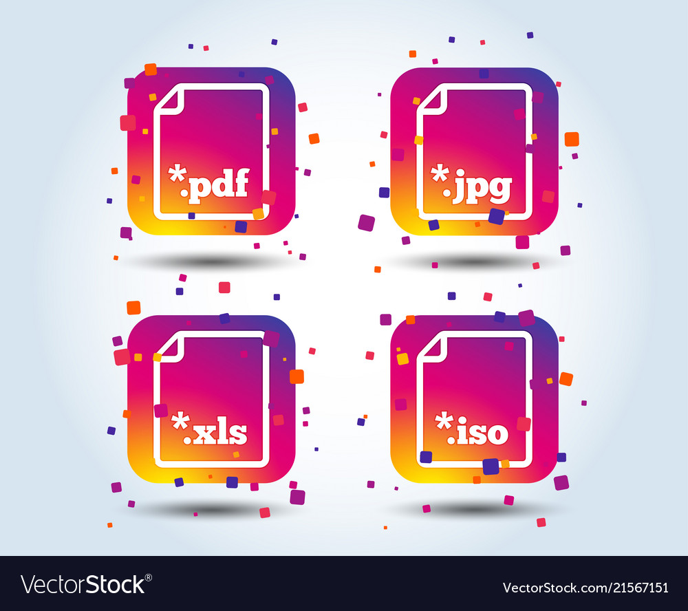 Document signs file extensions symbols Vector Image Document signs file extensions symbols