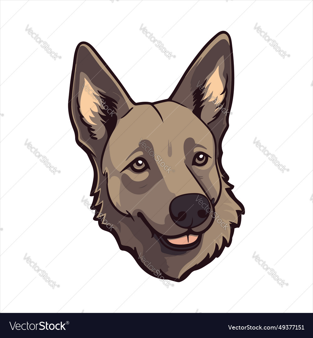 Dutch shepherd dog breed cute cartoon kawaii Vector Image