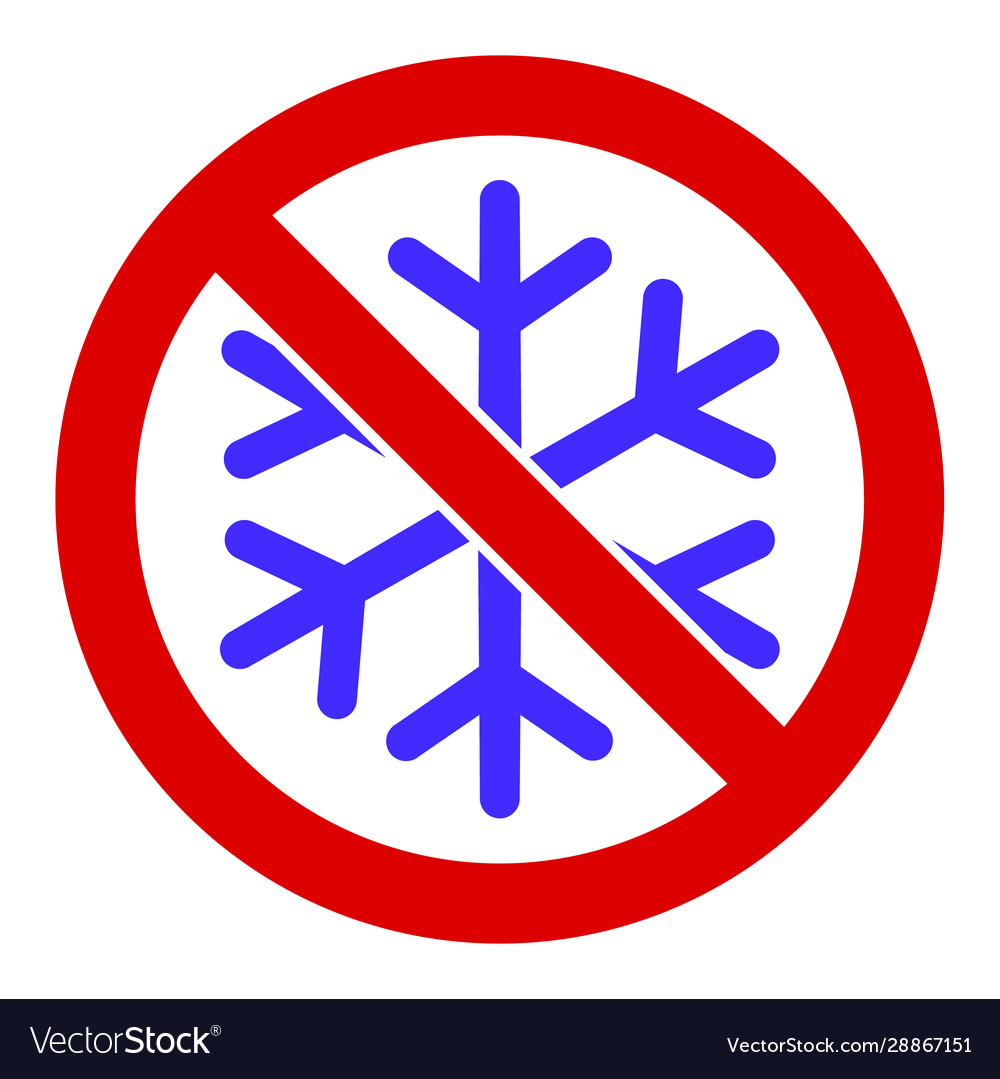 Flat no snowflake icon Royalty Free Vector Image