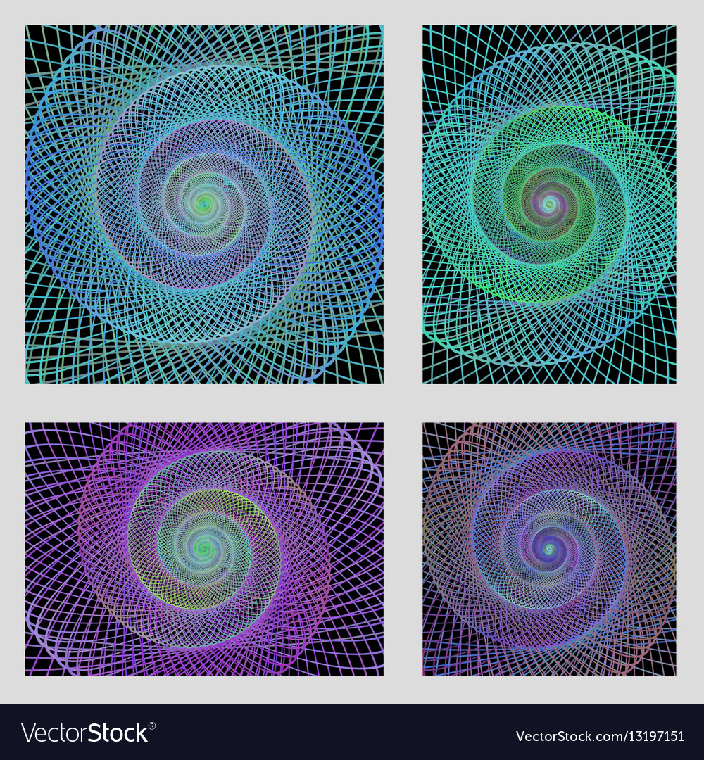 Fractal spiral page background design set