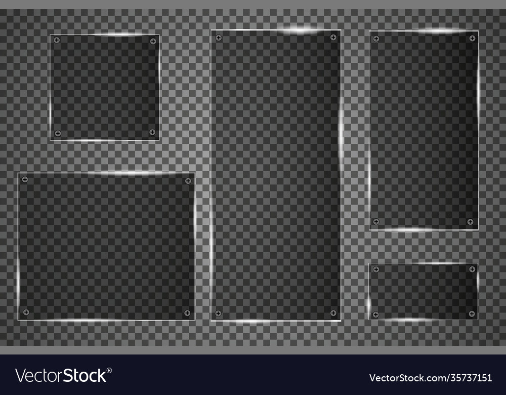 Glass plates are installed banners Vector Image Glass plates are installed banners