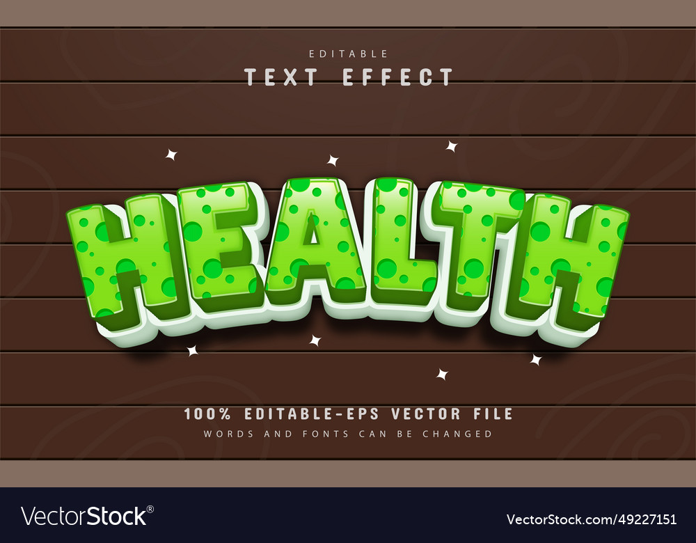 Health 3d text effect editable