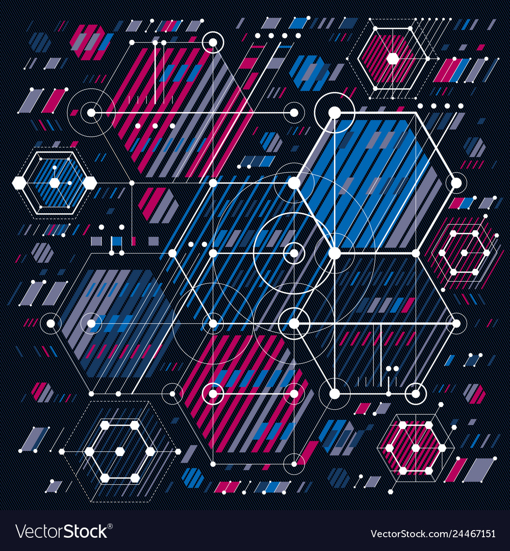 Mechanical scheme engineering drawing vector image Mechanical scheme engineering drawing