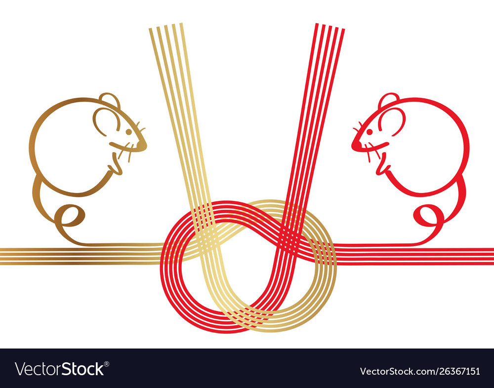 Mizuhiki japanese decoration strings with rats