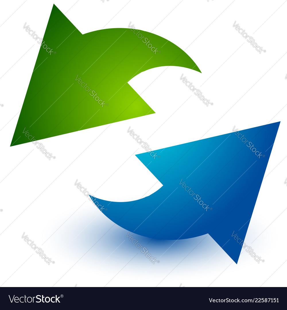 Pair of arrows in circle circular arrows Vector Image