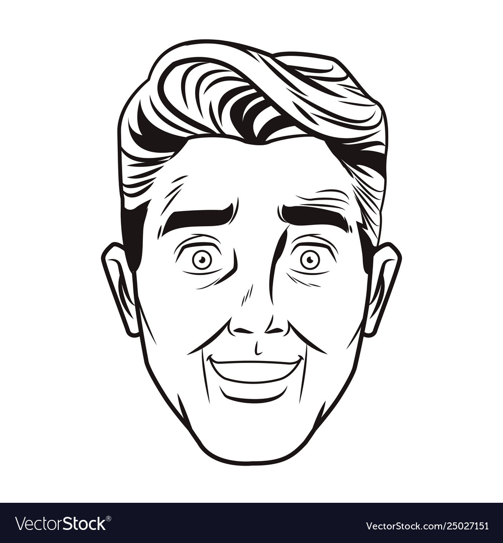 Pop art man face Royalty Free Vector Image - VectorStock