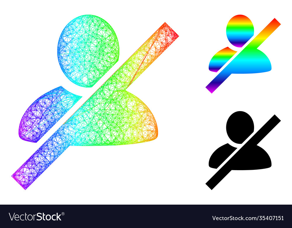 Rainbow linear gradient not allowed man icon vector image Rainbow linear gradient not allowed man icon