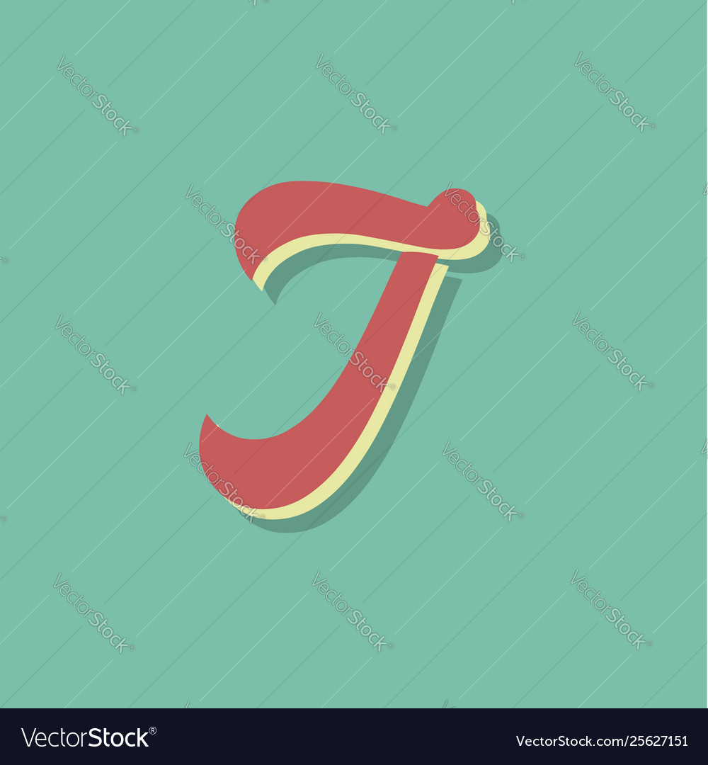 Retro character from a fontset vector image Retro character from a fontset