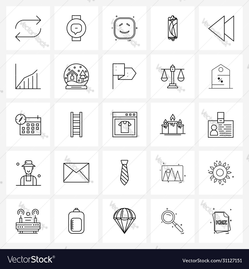 Set 25 simple line icons for web and print
