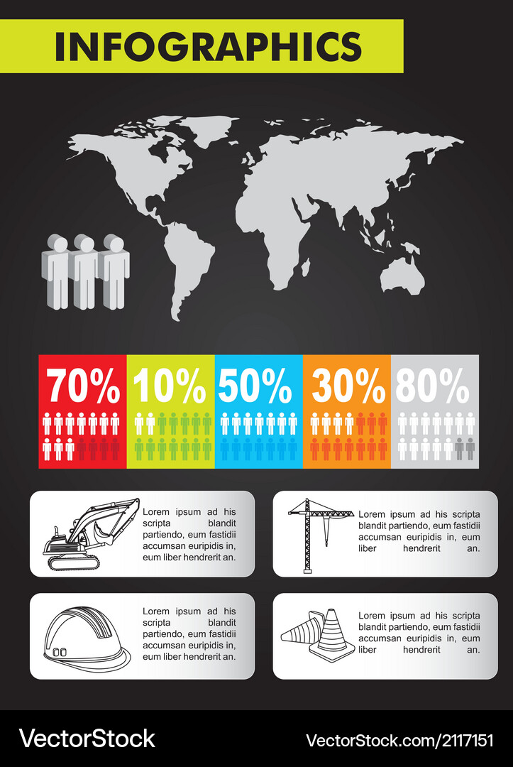 Set elements infographics construction Royalty Free Vector