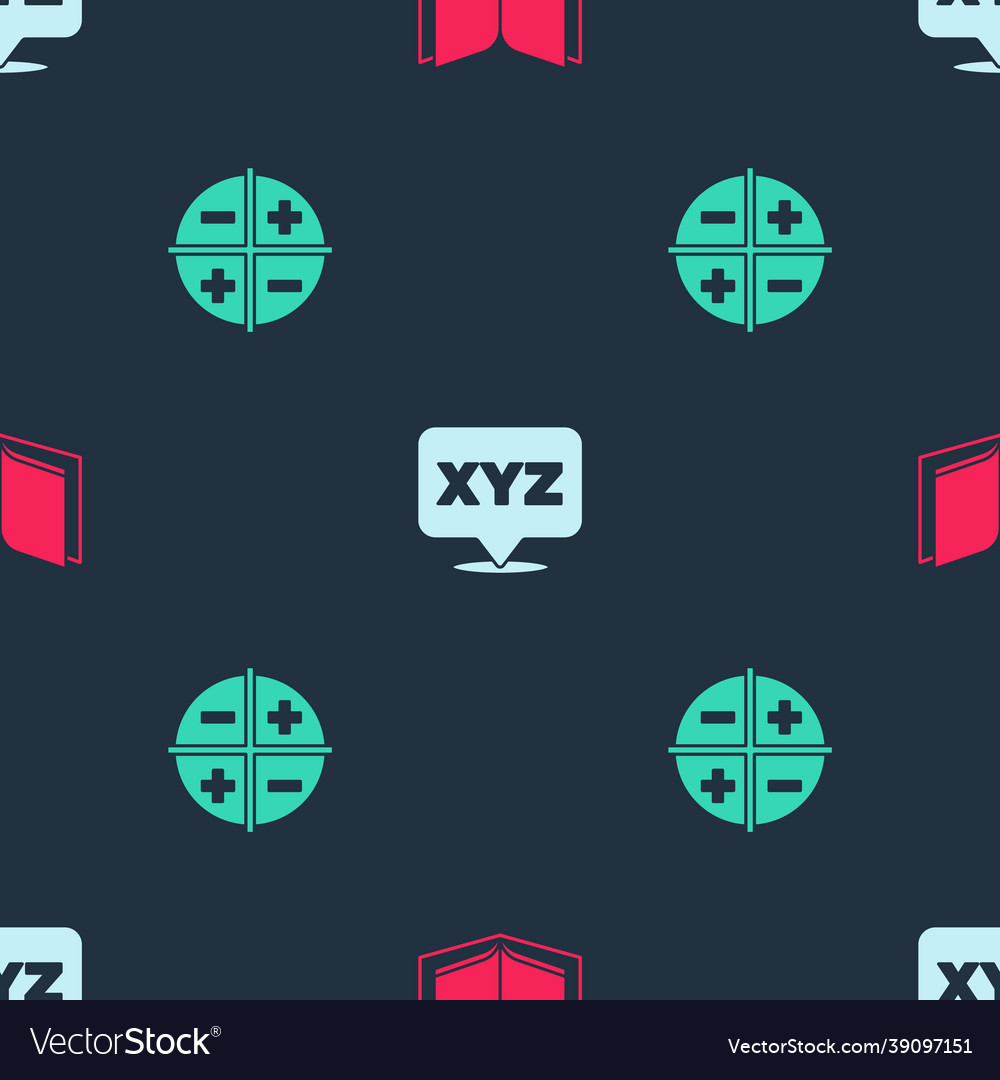 Set open book xyz coordinate system vector image Set open book xyz coordinate system