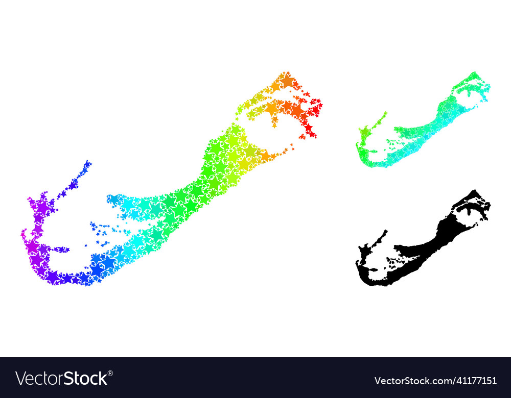 Spectrum gradient stars mosaic map of bermuda