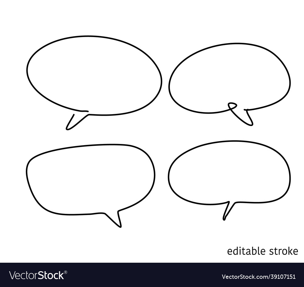 Speech bubble in continuous line drawing Vector Image Speech bubble in continuous line drawing