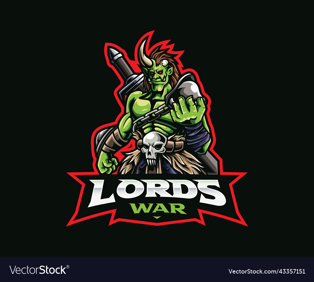 War lord mascot logo design vector image War lord mascot logo design