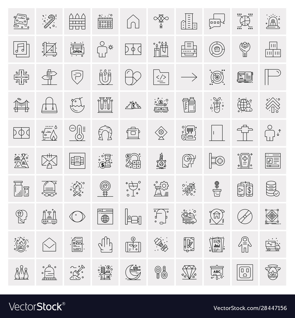 100 business icons for web and print material Vector Image 100 business icons for web and print material