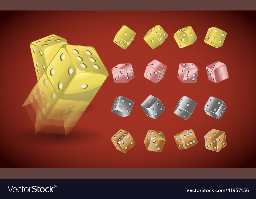 2d dice with metallic textures Vector Image 2d dice with metallic textures