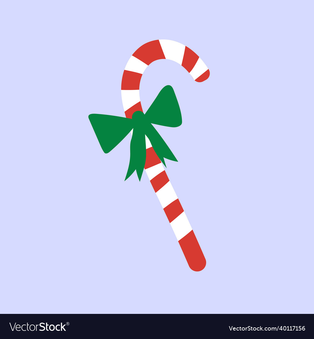 Candy Cane mit grünem Bogen Weihnachten und neues Jahr