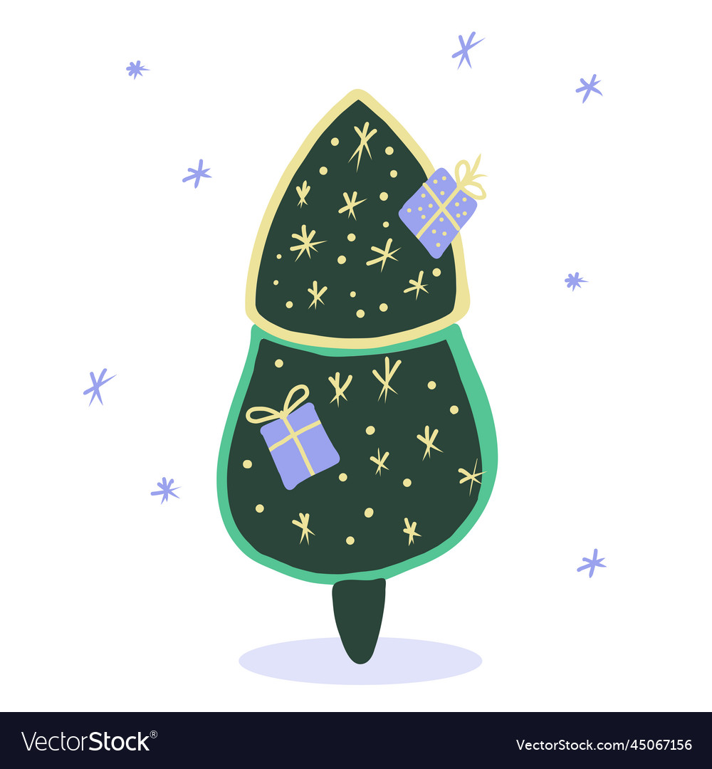 Cute christmas tree festive colorful