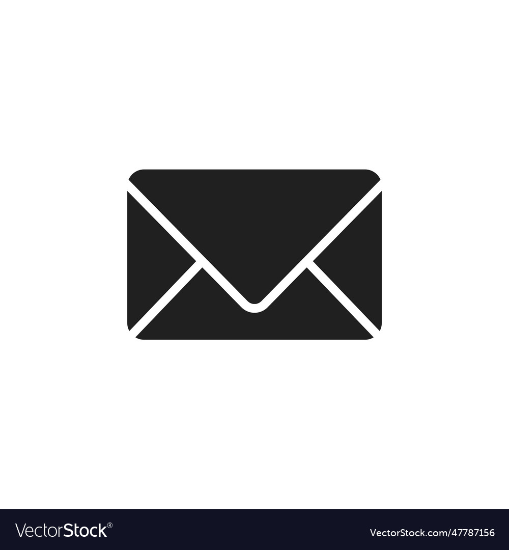 Flat simple envelope icon on background Vector Image Flat simple envelope icon on background