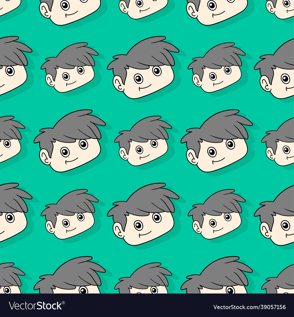 Handsome boy seamless repeat pattern background