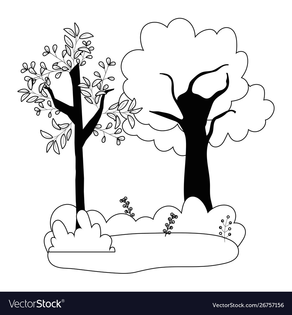 Isolated autumn season trees design Royalty Free Vector