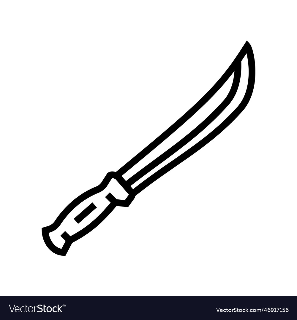Machete weapon war line icon