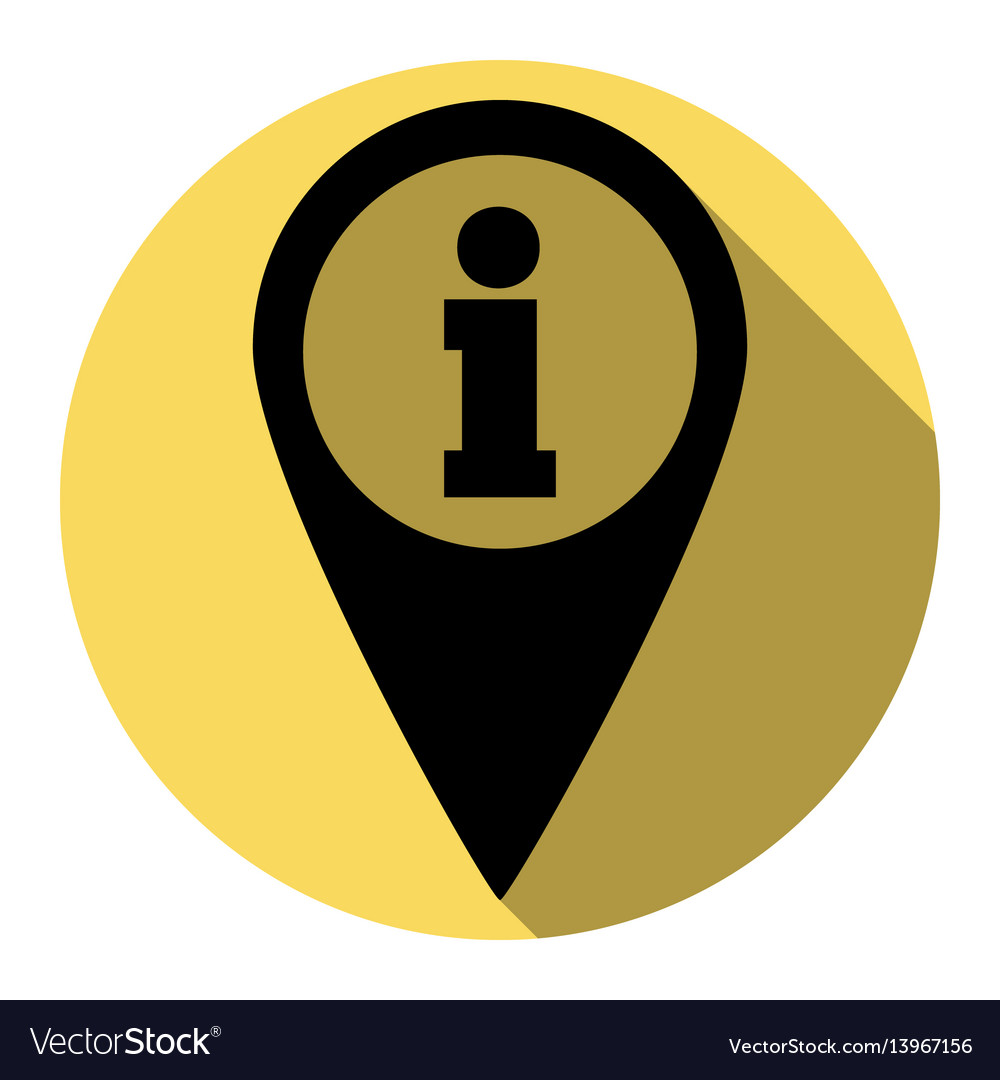 Map pointer with information sign flat