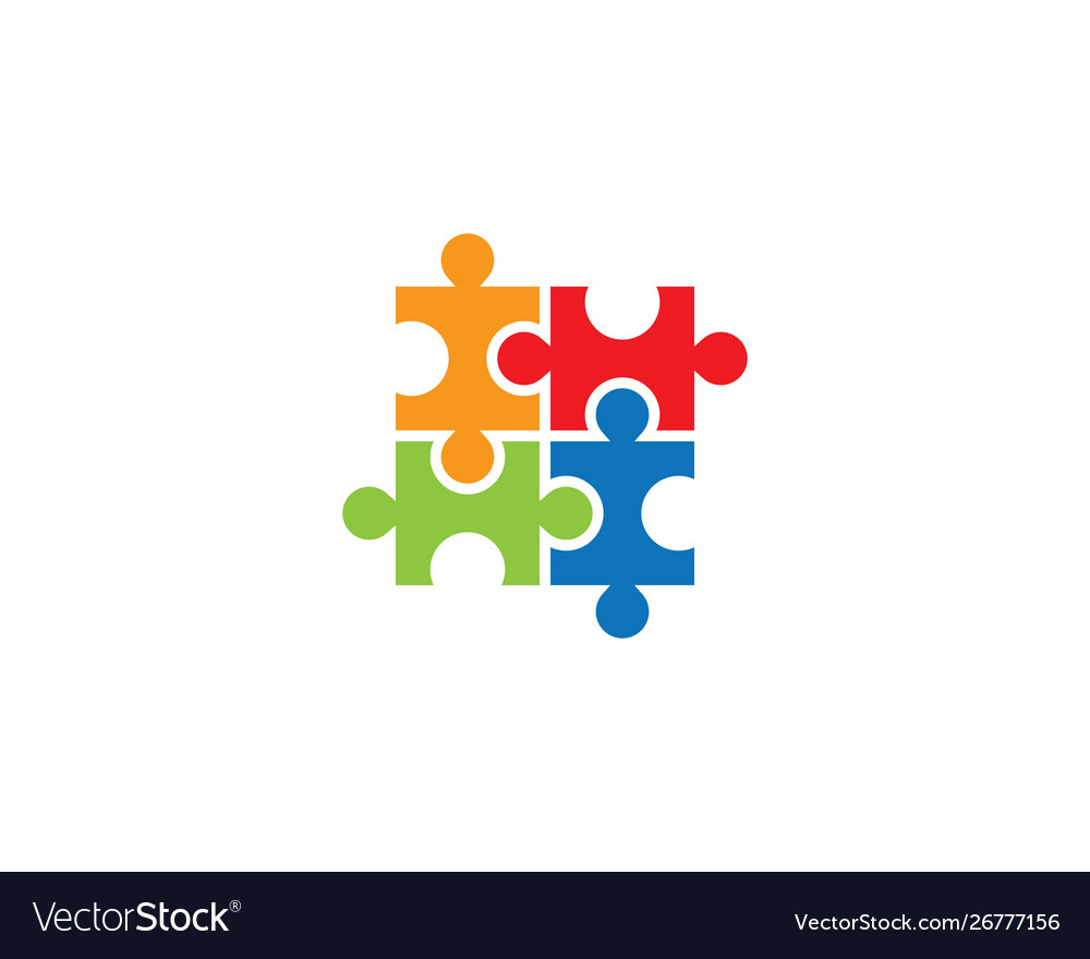 Puzzle and community care logo Royalty Free Vector Image