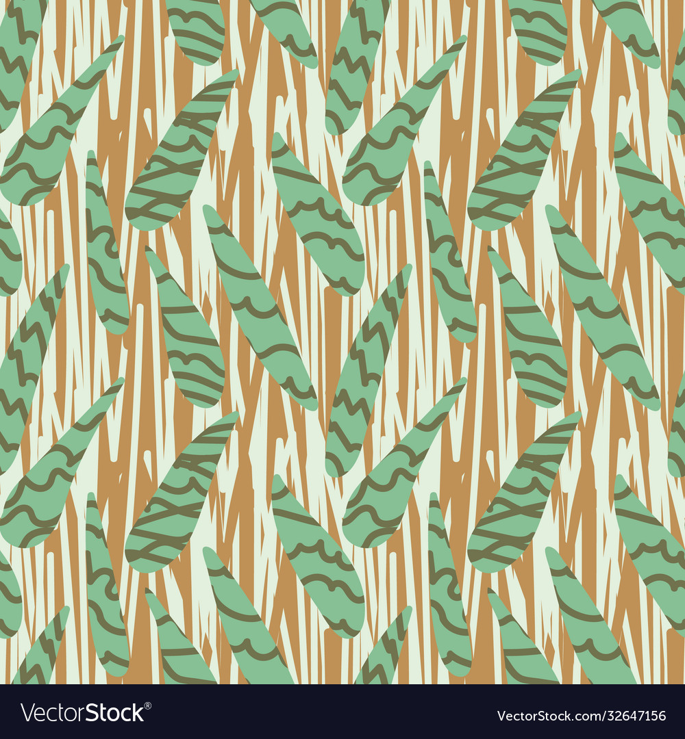 Seamless pattern with leaf and lines Vector Image Seamless pattern with leaf and lines
