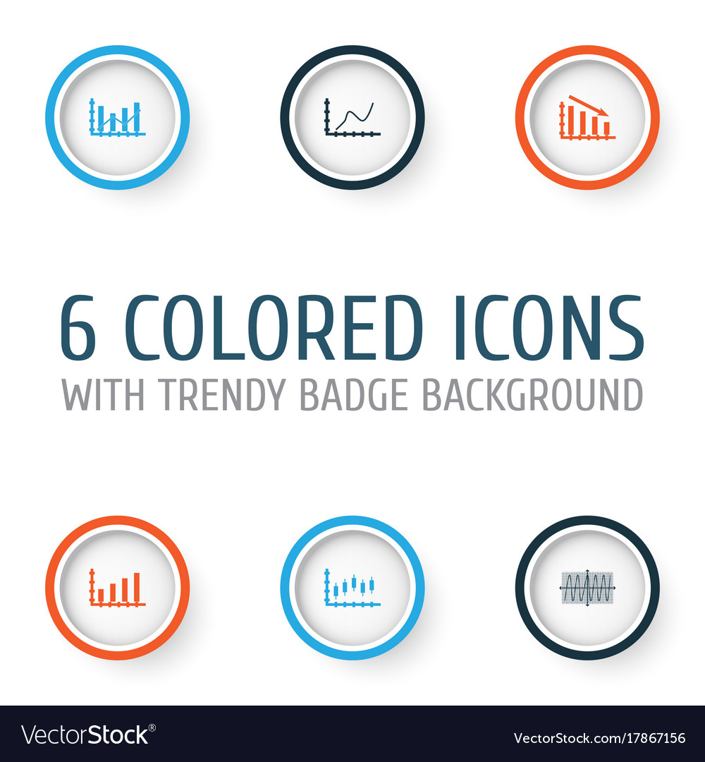 Set of graphs diagrams and statistics icons