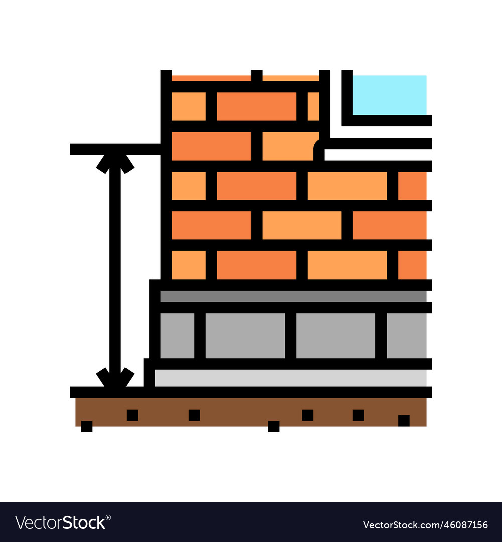 Sill level building structure color icon Vector Image Sill level building structure color icon